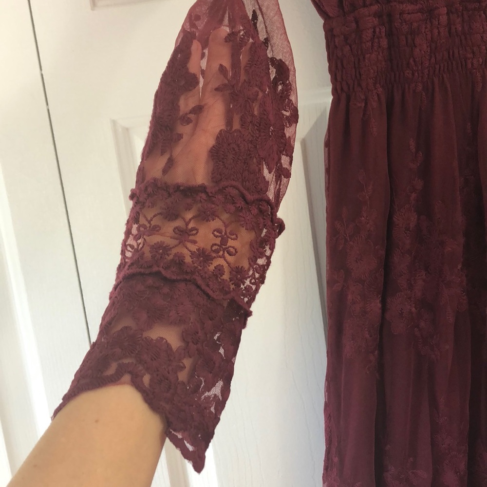 Maroon Lace Dress - Picture 3 of 8